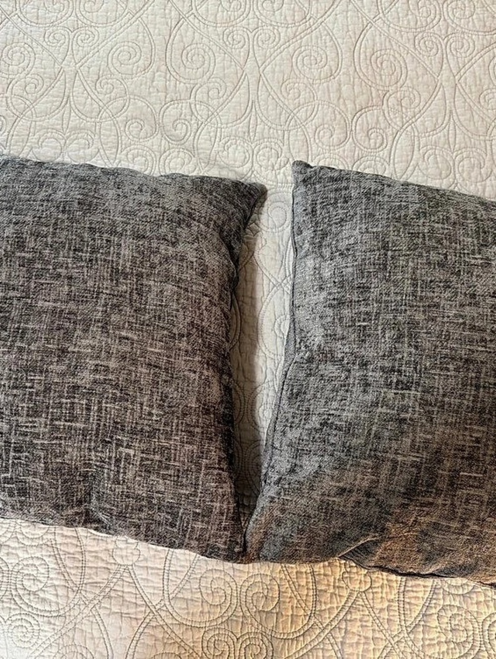 Textured Gray & Brown Accent Pillows Set of 2